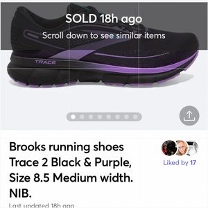 🏃🏽‍♀️Brooks Running Shoes: Trace 2 Black & Purple Size 8.5 Medium Width, BNIB.